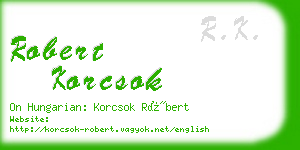 robert korcsok business card